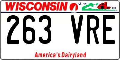 WI license plate 263VRE