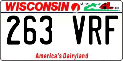 WI license plate 263VRF