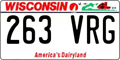 WI license plate 263VRG