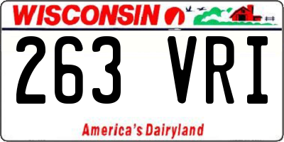 WI license plate 263VRI