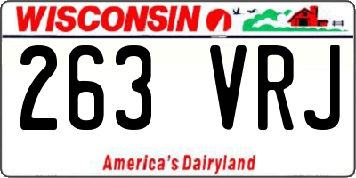 WI license plate 263VRJ