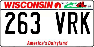 WI license plate 263VRK