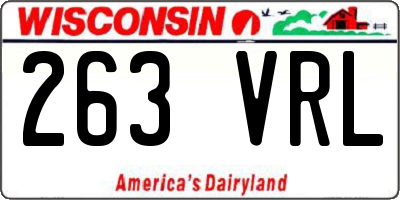 WI license plate 263VRL