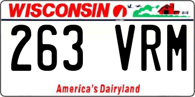 WI license plate 263VRM