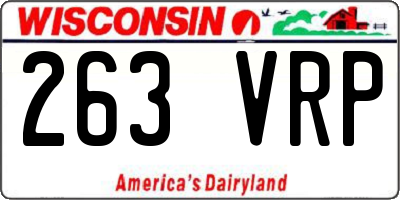 WI license plate 263VRP
