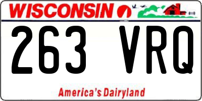WI license plate 263VRQ