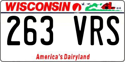 WI license plate 263VRS