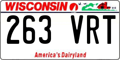 WI license plate 263VRT