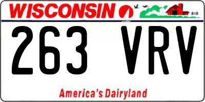 WI license plate 263VRV