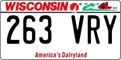 WI license plate 263VRY