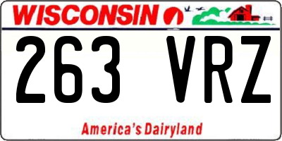 WI license plate 263VRZ