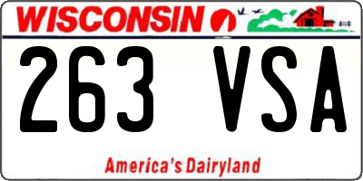 WI license plate 263VSA