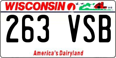 WI license plate 263VSB