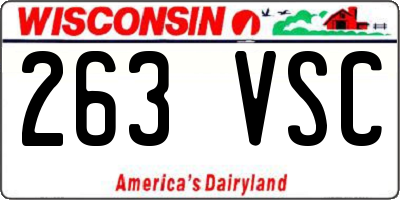 WI license plate 263VSC