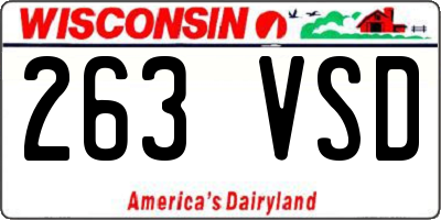 WI license plate 263VSD