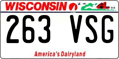 WI license plate 263VSG