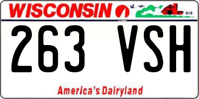 WI license plate 263VSH