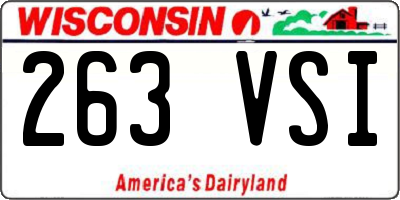 WI license plate 263VSI