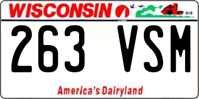 WI license plate 263VSM