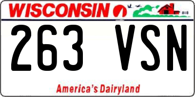 WI license plate 263VSN