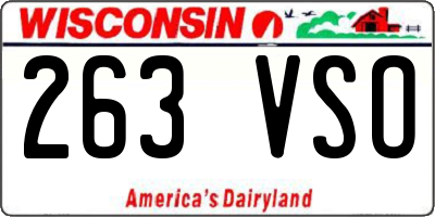 WI license plate 263VSO