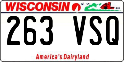 WI license plate 263VSQ