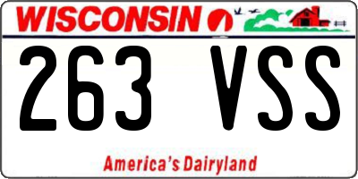 WI license plate 263VSS