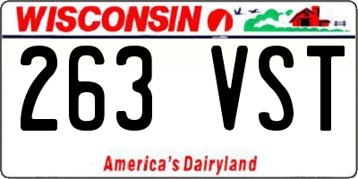 WI license plate 263VST