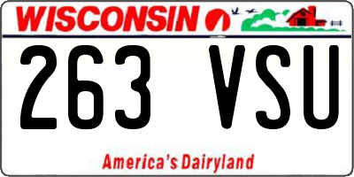 WI license plate 263VSU