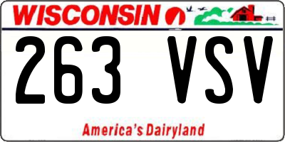 WI license plate 263VSV
