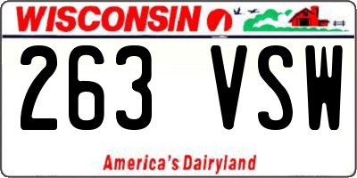WI license plate 263VSW