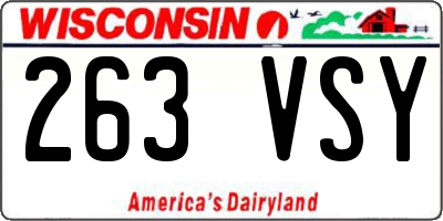 WI license plate 263VSY