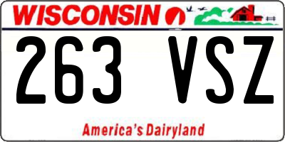 WI license plate 263VSZ