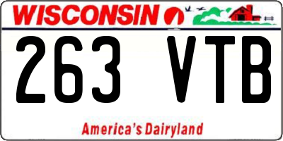 WI license plate 263VTB