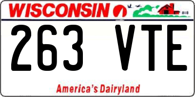 WI license plate 263VTE