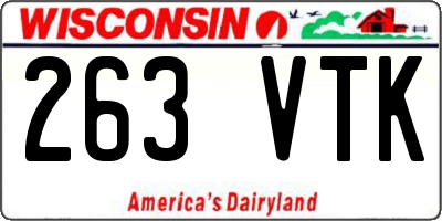 WI license plate 263VTK