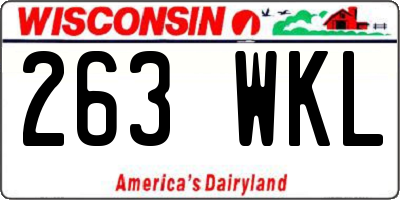 WI license plate 263WKL