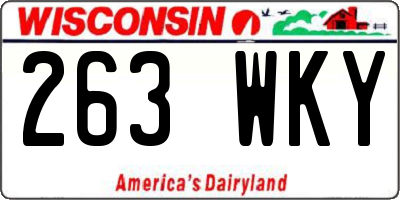 WI license plate 263WKY