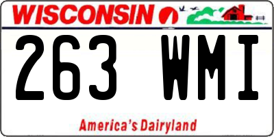 WI license plate 263WMI