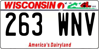 WI license plate 263WNV