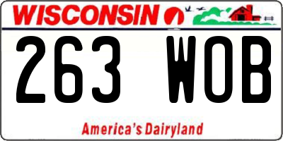 WI license plate 263WOB