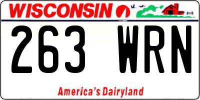WI license plate 263WRN