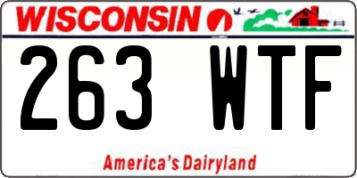 WI license plate 263WTF