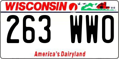 WI license plate 263WWO