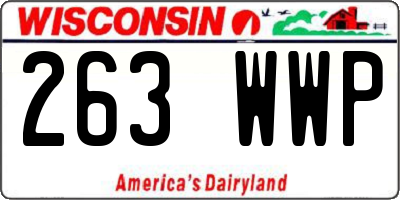 WI license plate 263WWP
