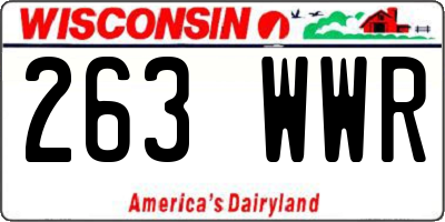 WI license plate 263WWR