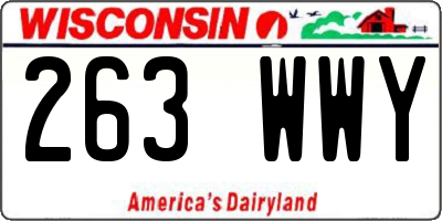 WI license plate 263WWY