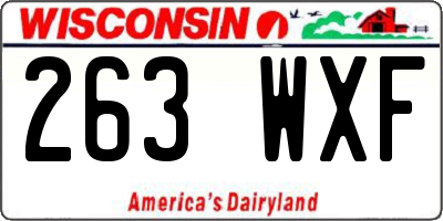 WI license plate 263WXF