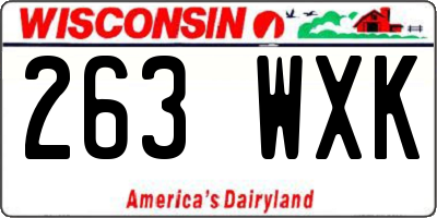 WI license plate 263WXK