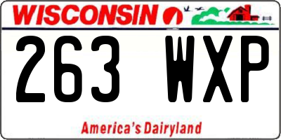 WI license plate 263WXP